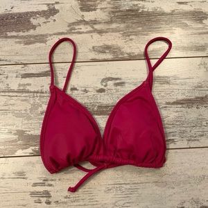 Pacsun LA Hearts Maroon Triangle Bikini Top Small